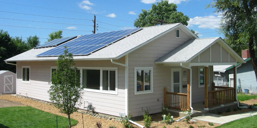 home with solar panels